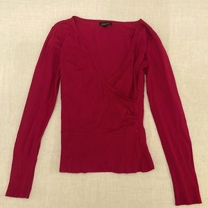 Le Chateau berry pink long sleeve drop neck top